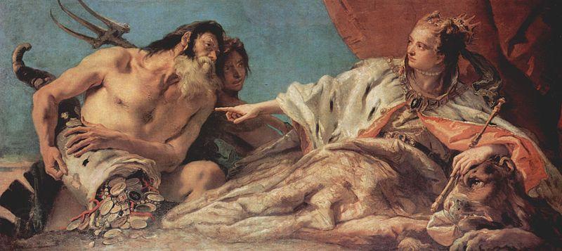 Giovanni Battista Tiepolo Neptun bietet der Stadt Venedig Opfergaben Norge oil painting art